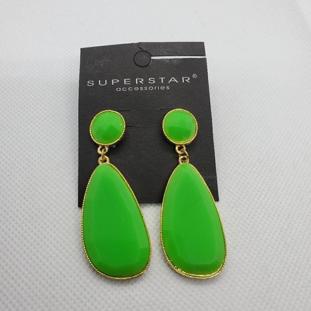 NWT Superstar Accessories Green Earrings